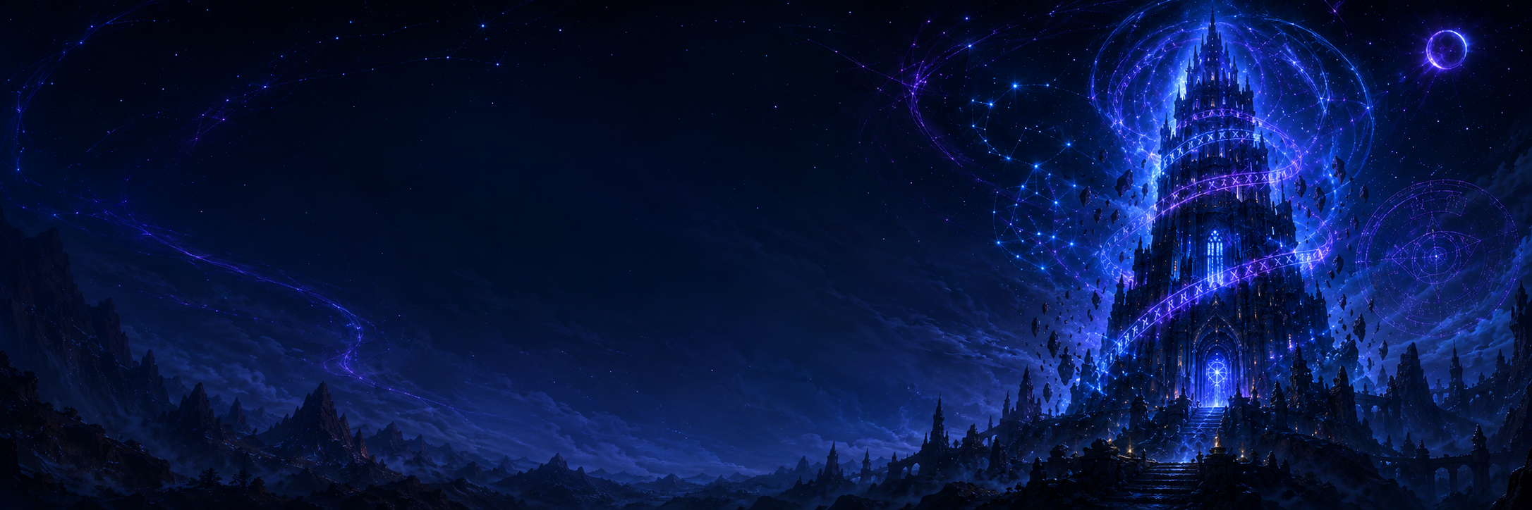 The Archmage's Tower against a starlit sky